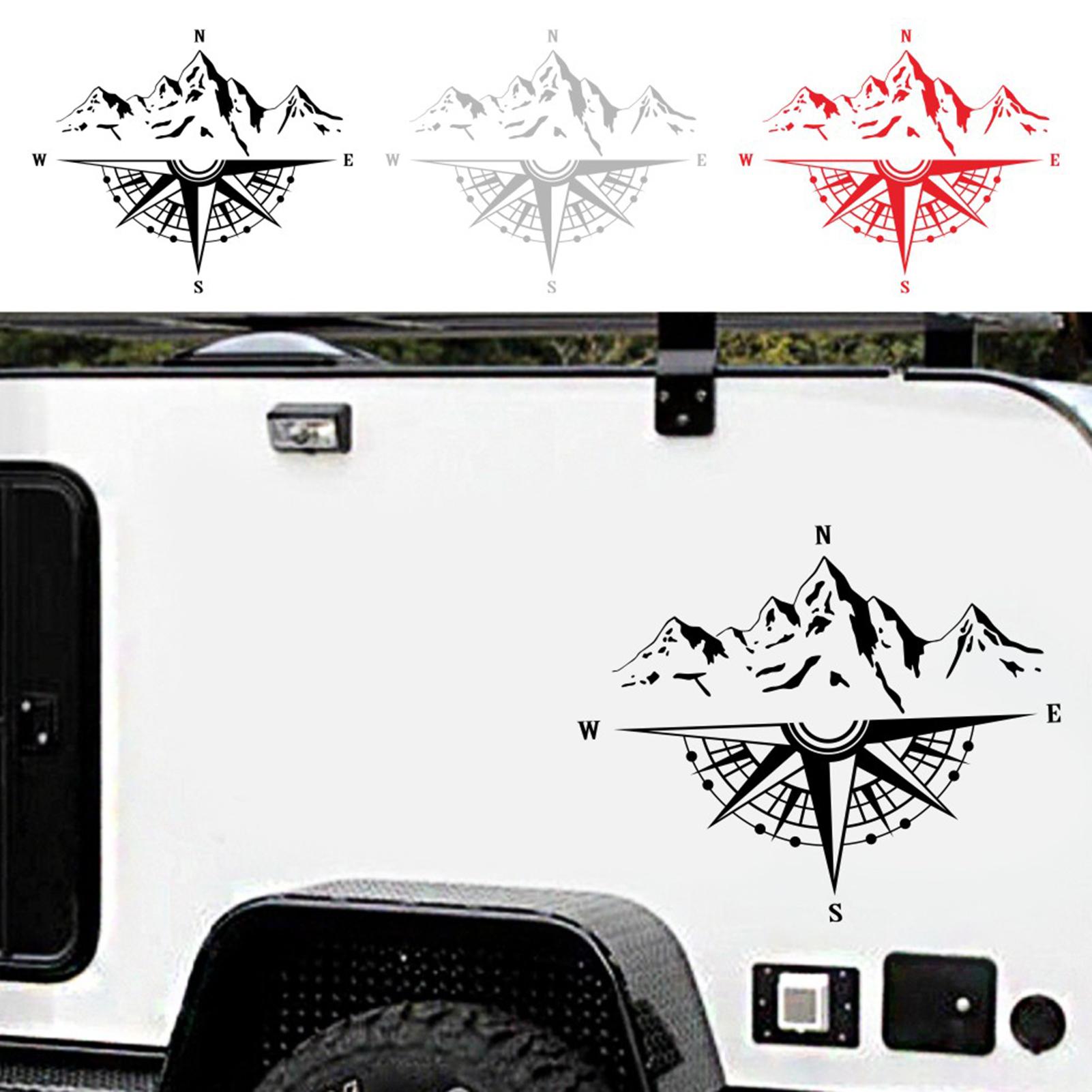 Mountain Compass Stickers, Decal for Car Hood Auto Body Side Door Compass Waterproof Sticker, Vinyl Stripe Decal Sticker