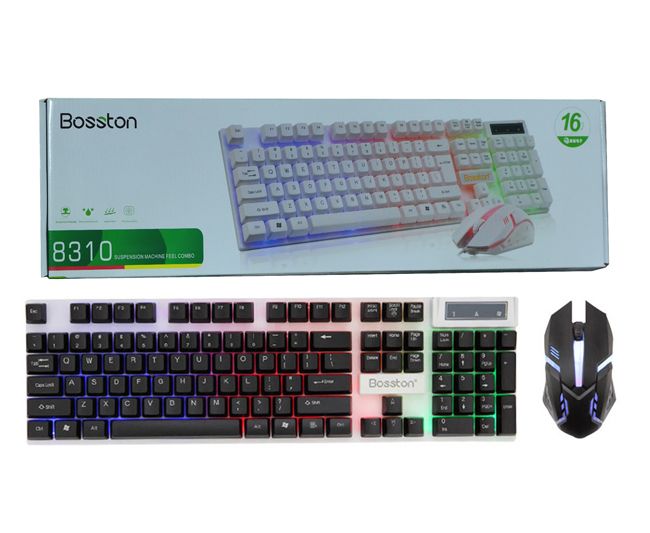 Bộ Bàn Phím Và Chuột Bosston Chuyên Game 8310 Có Led 7 Màu - Hàng Chính Hãng