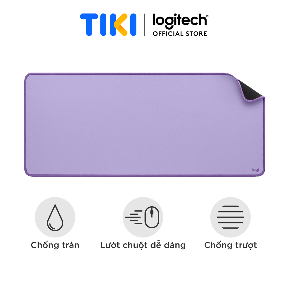 Bàn di chuột cỡ lớn Logitech Desk Mat – Đế cao su chống trượt, lướt dễ dàng, bề mặt chống đổ tràn, bền bỉ, nhỏ gọn – Hàng chính hãng