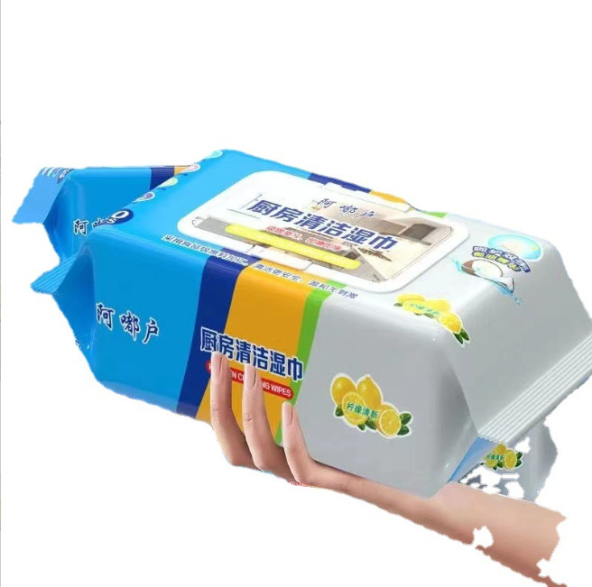 Khăn ướt lau bếp đa năng giúp loại bỏ dầu mỡ mùi chanh