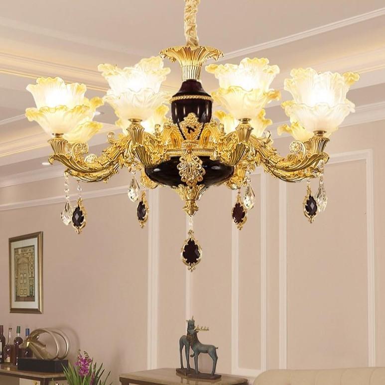Đèn chùm trang trí nội thất IRELIA phong cách Châu Âu hiện đại loại 8 tay - Tặng kèm bóng LED cao cấp
