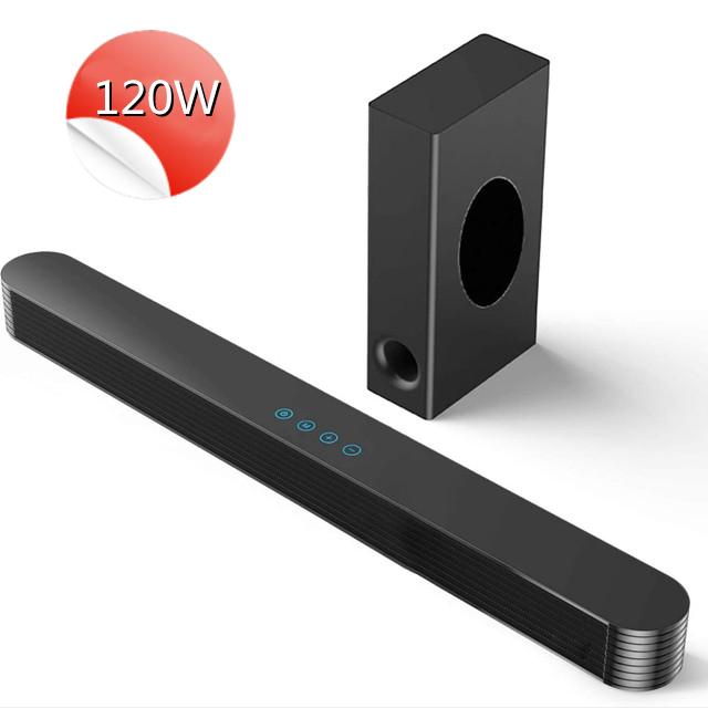 120W TV Soundbar Home Nhà hát Hệ thống âm thanh Bluetooth Loa 3D STEREO STEREO SOUND SOUNCE Điều khiển từ xa với loa siêu trầm hộp âm thanh âm thanh Color: A1 Woofer Size/Full-Range Size: EU Plug