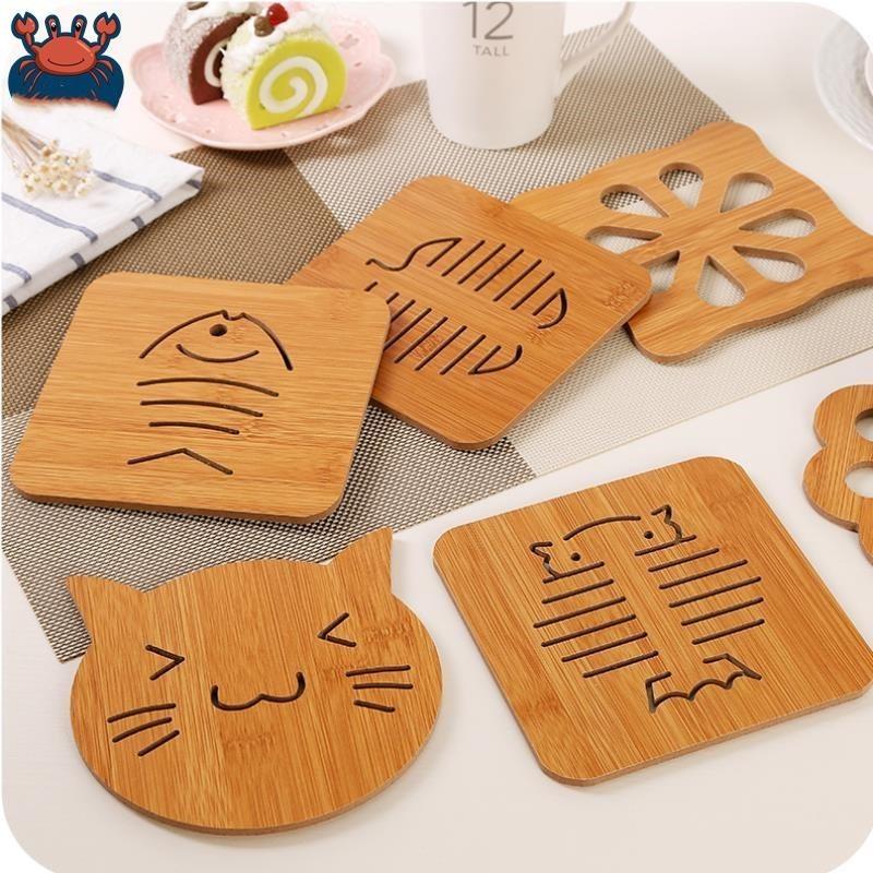 Đế Lót Gỗ Cách Nhiệt 15 Cm Chống Trơn Trượt Hoạ Tiết Sang Trọng - Tấm lót cách nhiệt xoong nồi dày dặn đa dạng mẫu mã