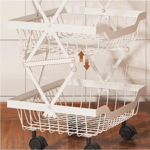 Kệ Bếp Rau Quả Xếp Gọn Nhật Bản 4 tầng CarbonSteel White