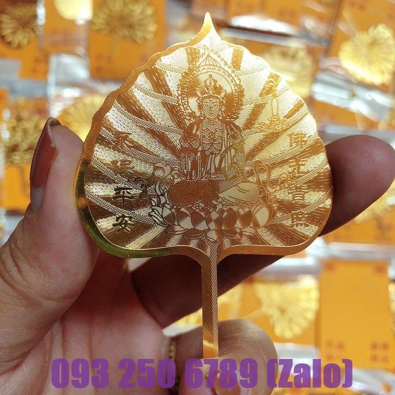 LÁ BỒ ĐỀ DÁT VÀNG IN HÌNH PHẬT