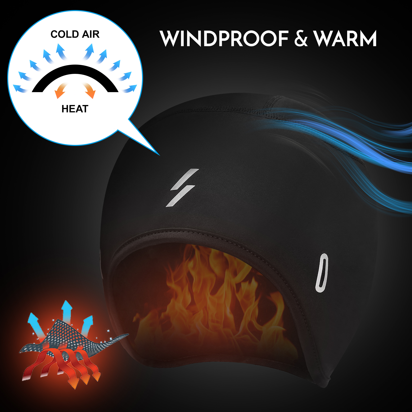 Mũ bảo hiểm có nắp che tai và kính chống gió cho nam