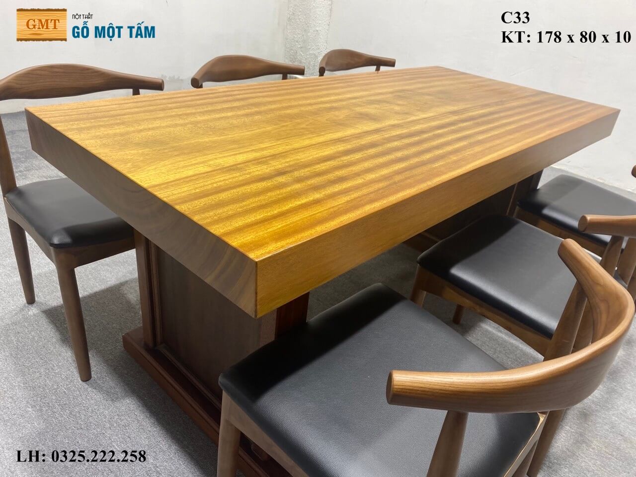 Bàn Làm Việc Gỗ Gõ Vàng, Bàn Cafe Gỗ Gõ Vàng, Bàn Gỗ Gõ Vàng Nguyên Tấm Dài 1,78m Rộng 80cm Dày 10cm