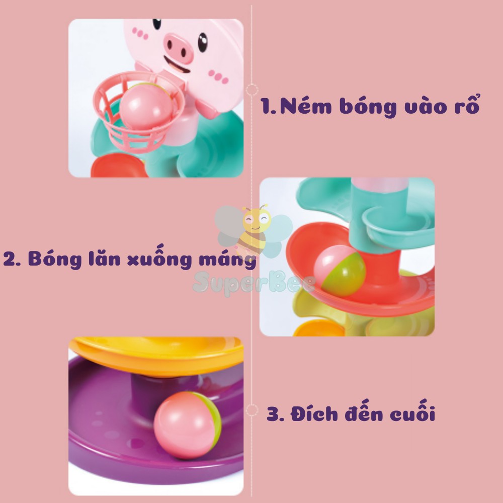 Đồ Chơi Bóng Rổ Và Máng Trượt Bóng 2 in 1 Cho Bé Vui Chơi