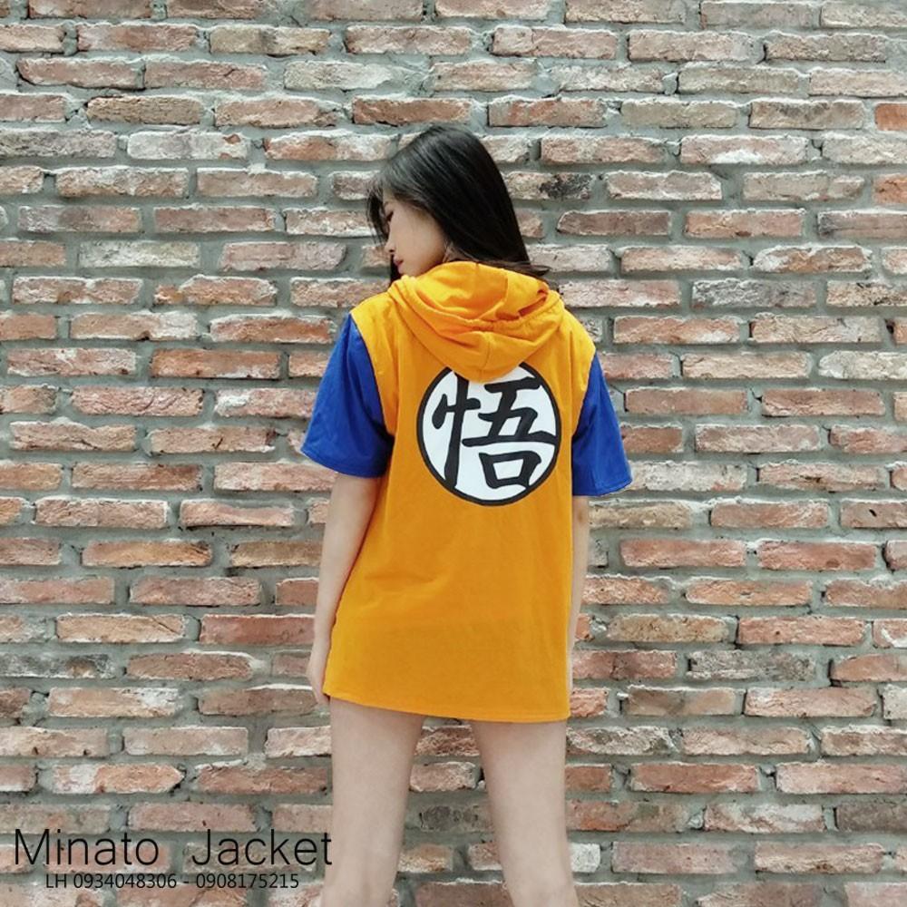 Áo Hoodie Tay Ngắn Unisex Nam Nữ Goku - Naruto