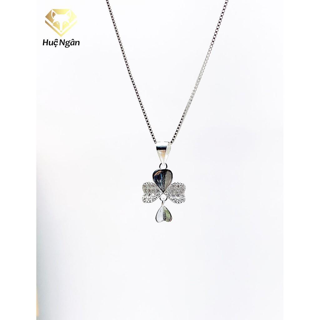 Dây chuyền bạc Ý 925 Huệ Ngân -Cỏ bốn lá may mắn YYDZ133