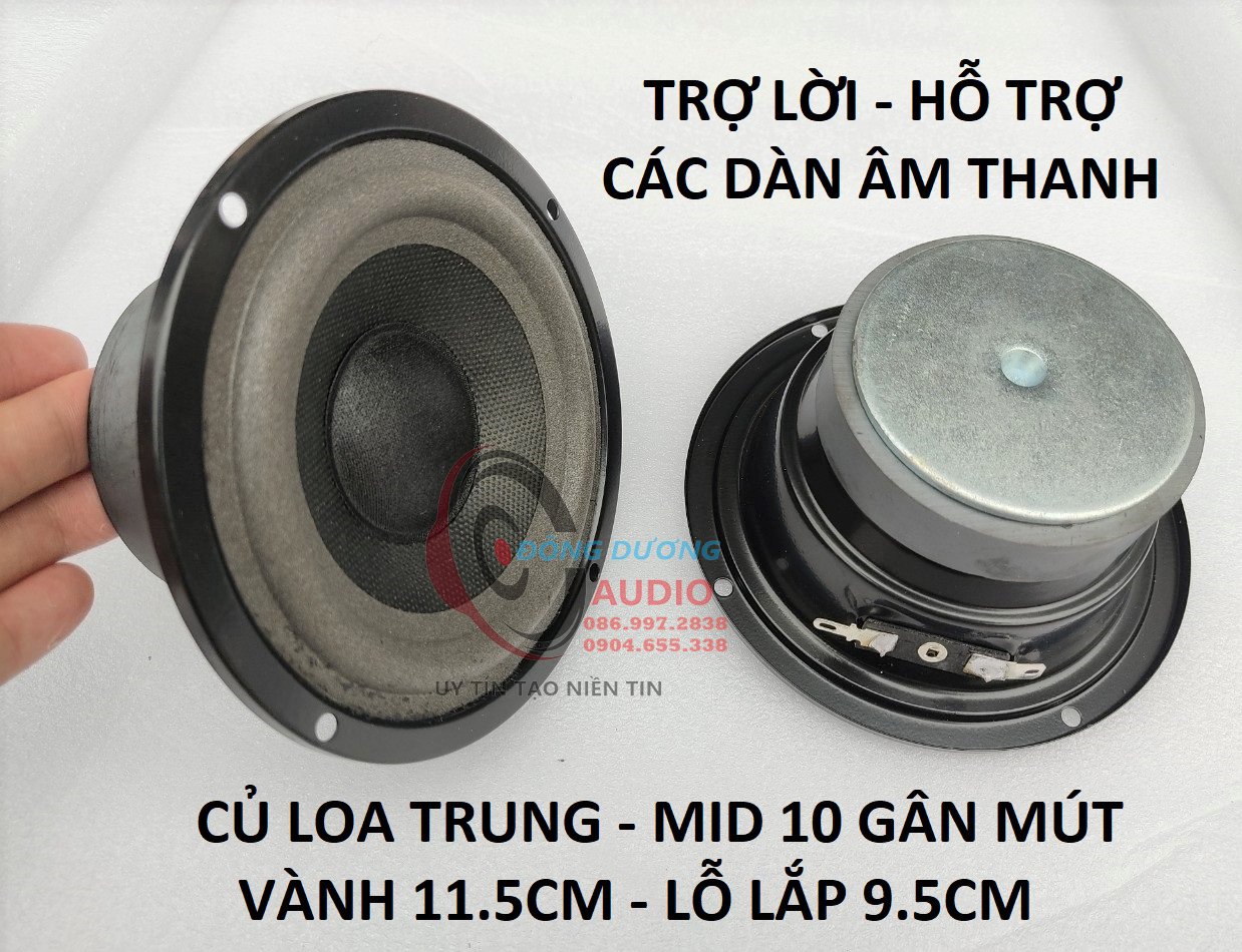 ĐÔI CỦ LOA TRUNG LOA MID 10 GÂN MÚT KÍN HẬU LẮP TĂNG LỜI TRỢ LỜI KARAOKE