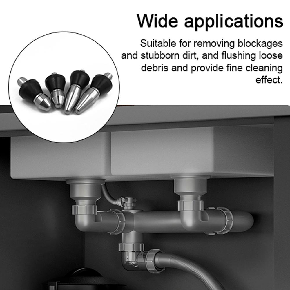 High Pressure Pipes Dredging Cleaning Nozzle 6 Jet Washer Sewer Fitting Home Washing Machine Drain Cleaning Accesory