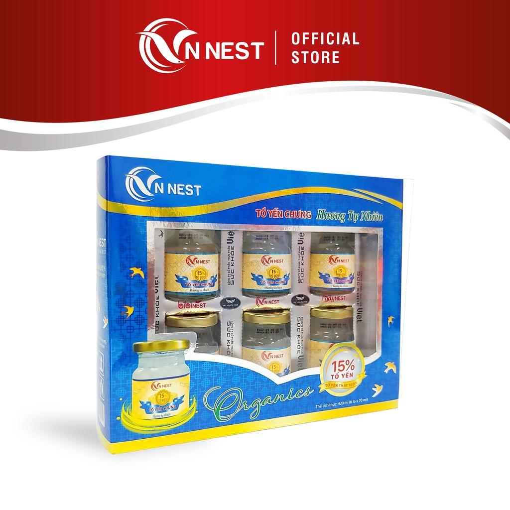 Yến Chưng Sẵn Đường Phèn Hương Tự Nhiên 15% (Lốc 6 Lọ x 70ml) - Vnnest