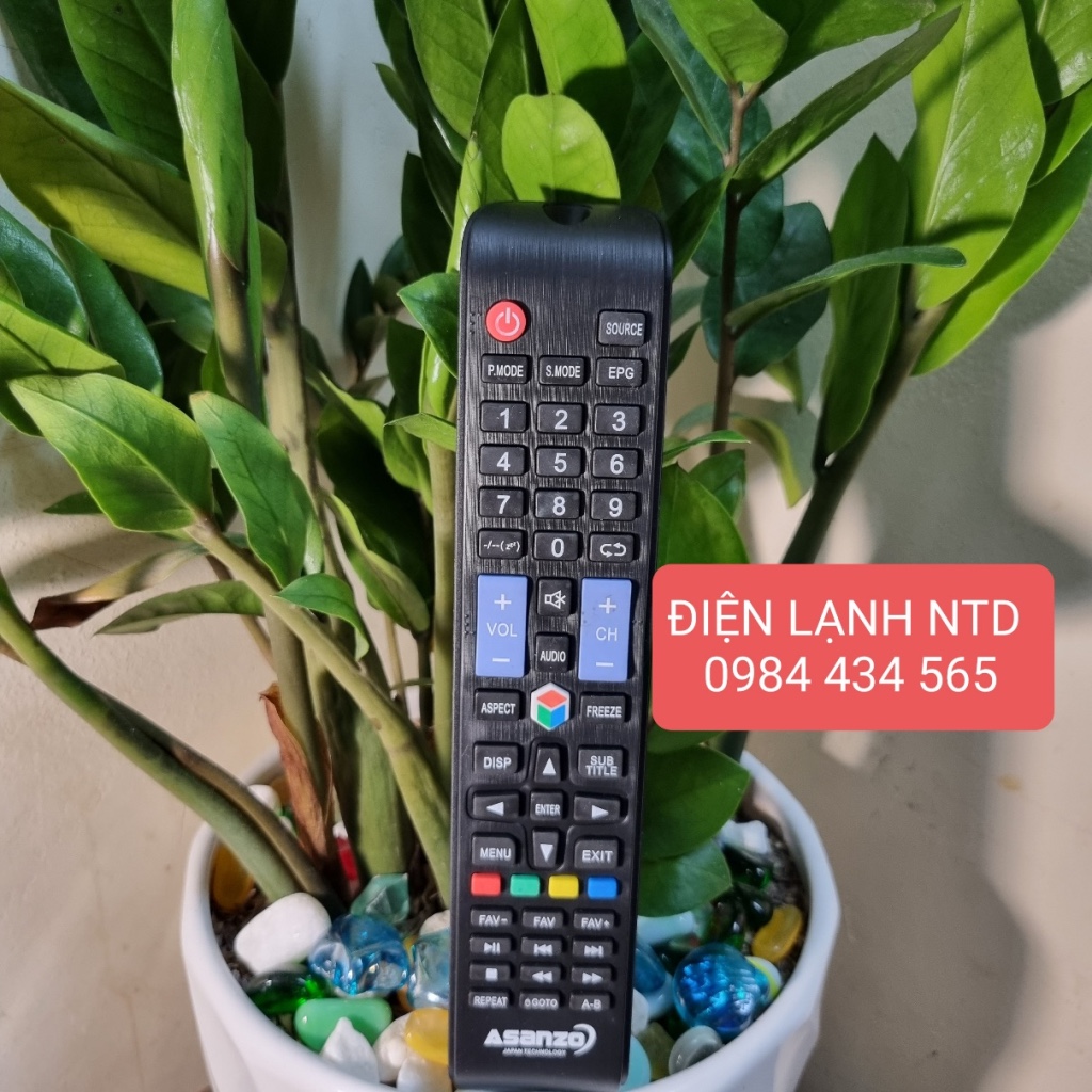 Điều khiển cho TV ASANZO phím xanh