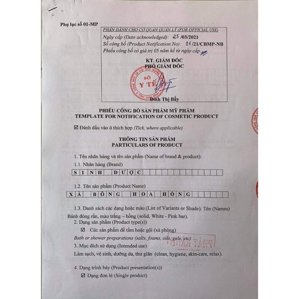 Xà bông - Xà phòng Hoa Hồng Sinh Dược 100% thiên nhiên tắm gội rửa mặt hương hoa hồng đặc trưng thơm nhẹ nồng nàn quyến rũ