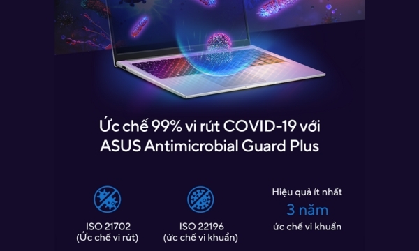 Laptop Asus Vivobook 15 - Kháng khuẩn 99% với ASUS Antimicrobial Guard