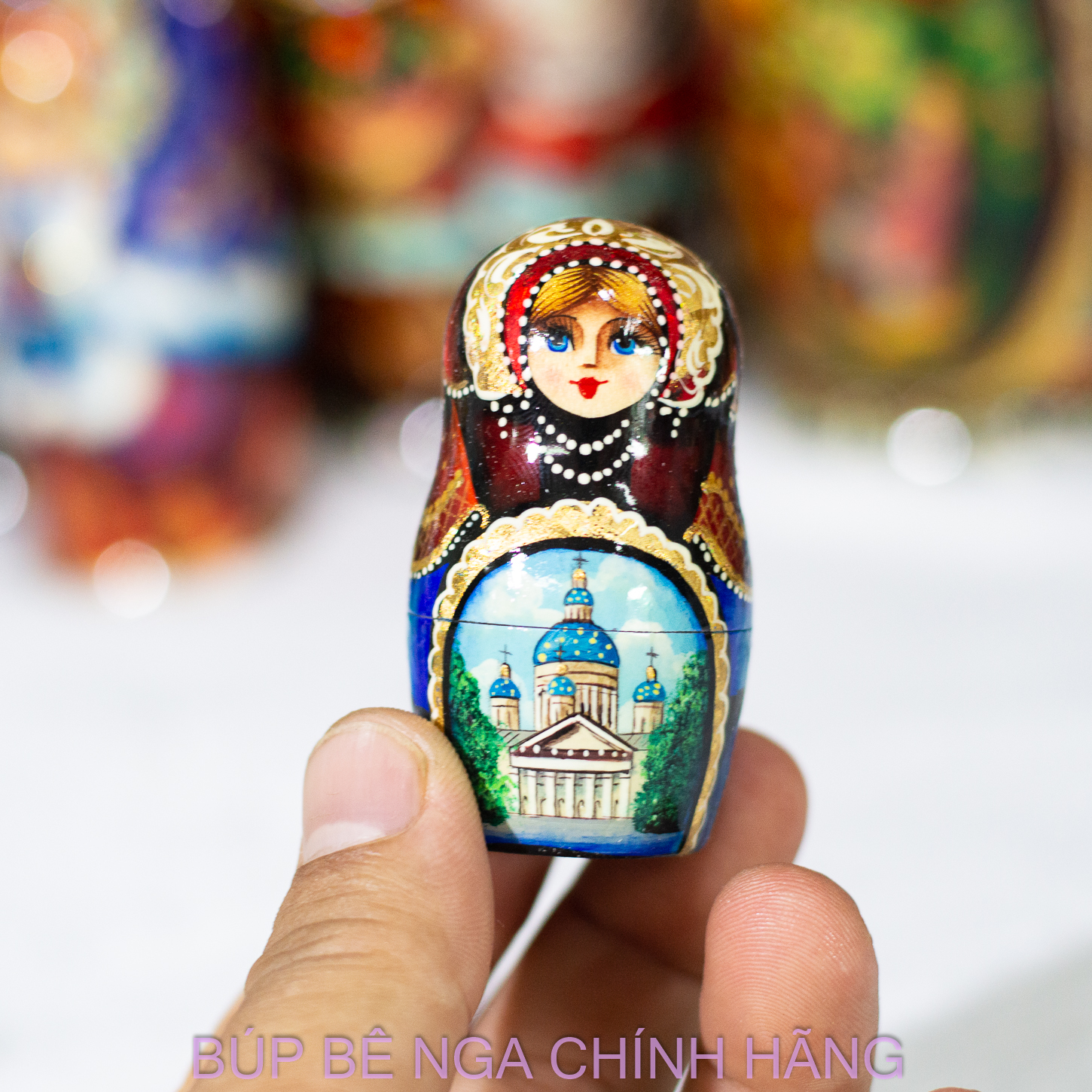 BỘ BÚP BÊ NGA CAO CẤP 10 LỚP 26CM HOA VĂN "PHONG CẢNH SAINT PETERSBURG" CỰC ĐẸP VÀ SANG TRỌNG, ĐỘC ĐÁO