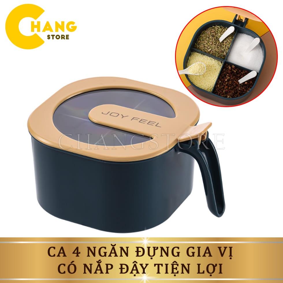 Hộp Đựng Gia Vị 4 Ngăn Thông Minh Tiện Lợi Dành Cho Nhà Bếp