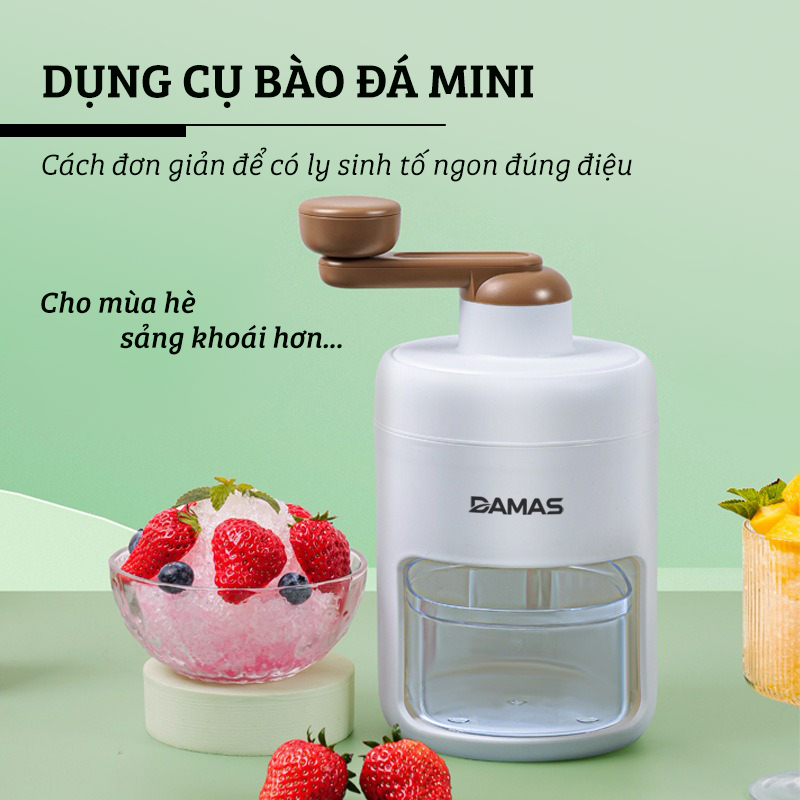 Dụng Cụ Bào Đá Cầm Tay DAMAS Hàng Nhập Khẩu Với Lưỡi Dao Bằng Thép Không Gỉ - Giúp việc làm ly sinh tố ngon đúng điệu chưa bao giờ dễ dàng đến thế