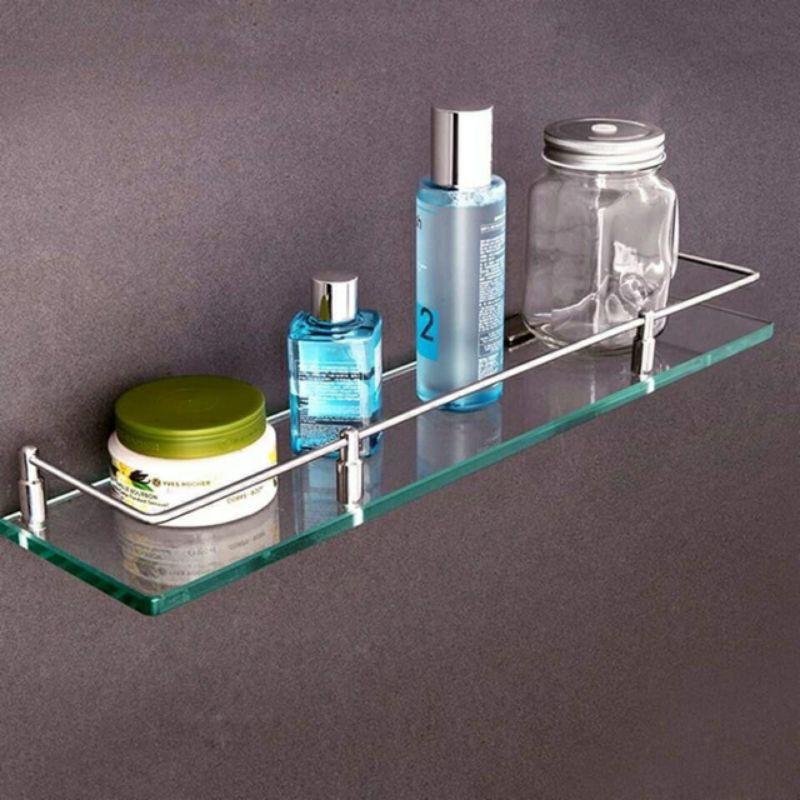 Kệ kính phòng tắm inox304, kệ kiếng dài hàng đẹp bóng chuẩn