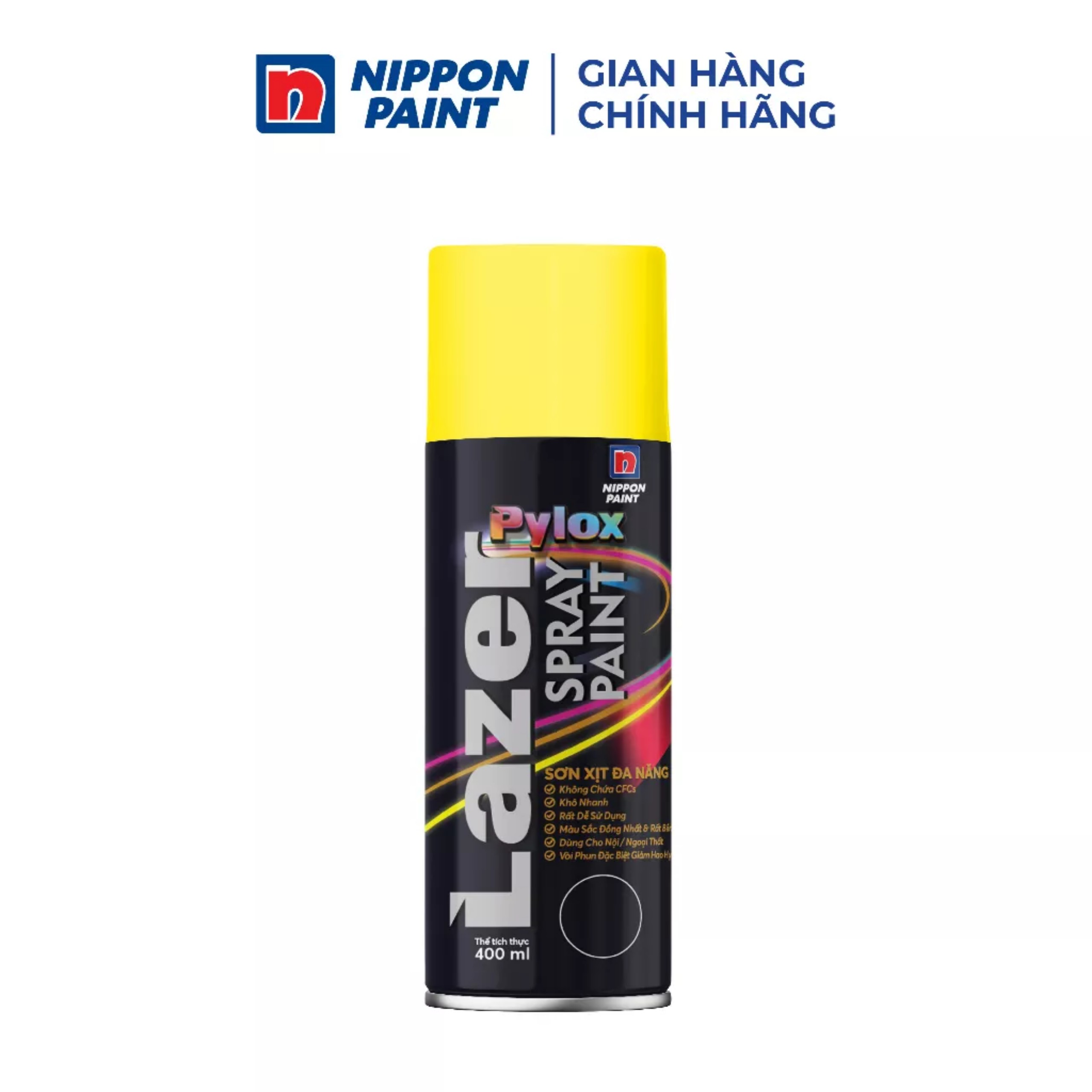 Sơn xịt Nippon Pylox Lazer màu vàng 400ML