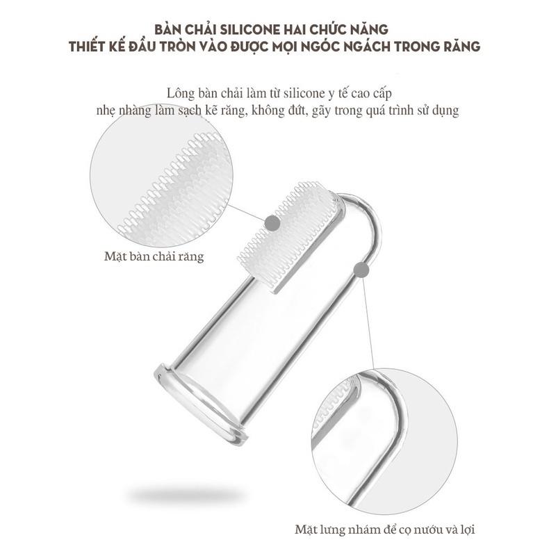 Bàn chải tưa lưỡi BEBU silicon hình ngón tay