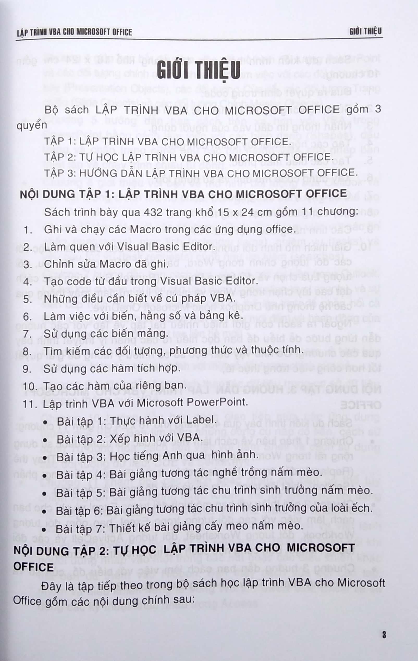 Lập Trình VBA Cho Microsoft Office - Dùng Cho Các Phiên Bản 2021-2019-2016 Thực Hành Office Với Các Hướng Dẫn Từng Bước