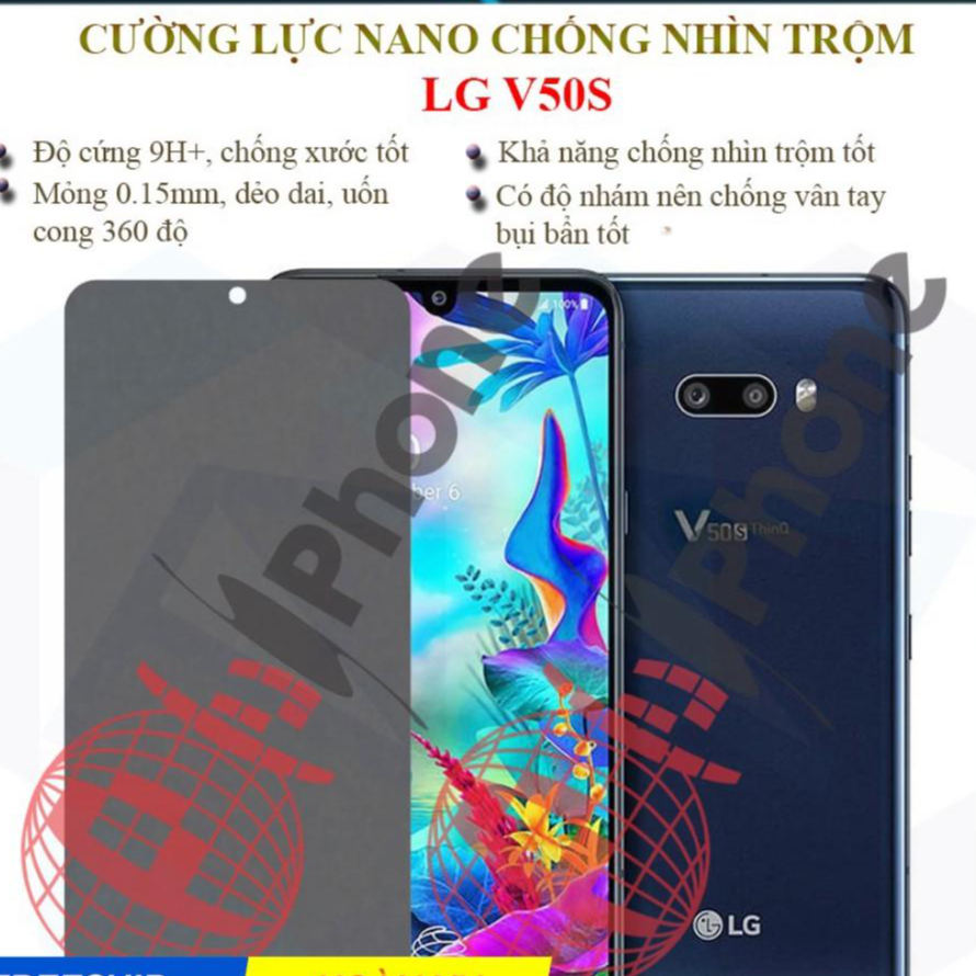 Dán chống nhìn trộm dành cho LG V50s - Dán Cường lực dẻo nano