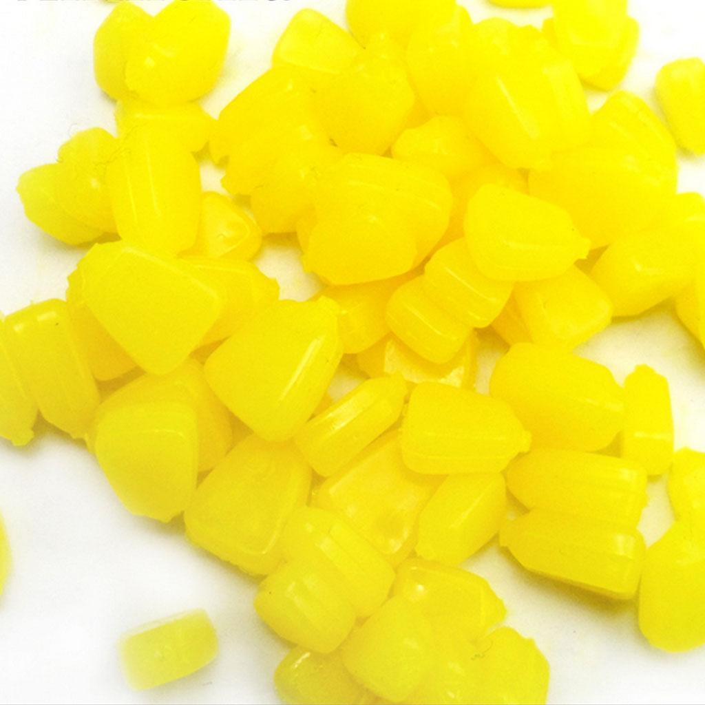 100Pcs Yellow Simulation Soft Baits Corn Carp Fishing Lures Floating Baits Pop-up Bait Fish Tool with Nice Scent