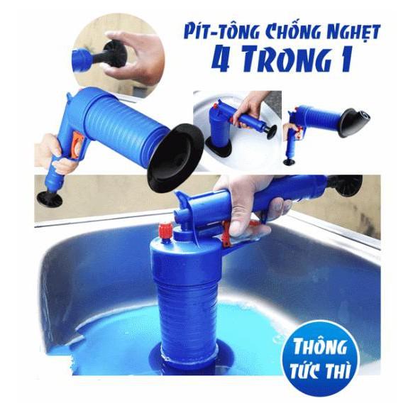 Dụng cụ thông cống nghẹt 1 Pit tông 4 trong 1