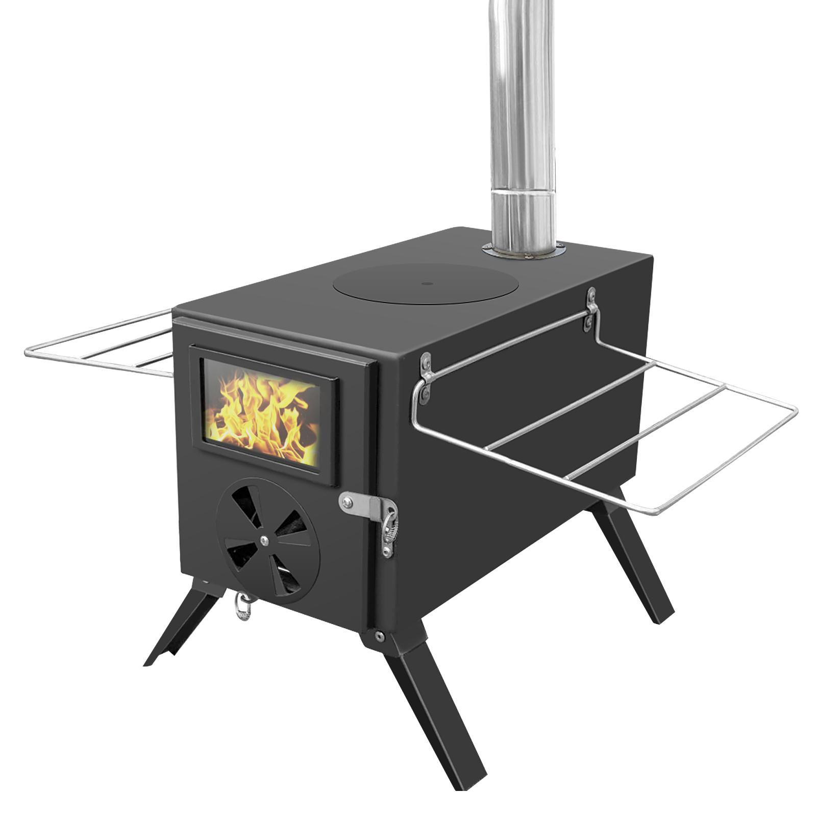 Outdoor Camp Tent Firewood Stove Portable Wood Burning Stove Multifunctional Firewood Burner with Detachable Chimney