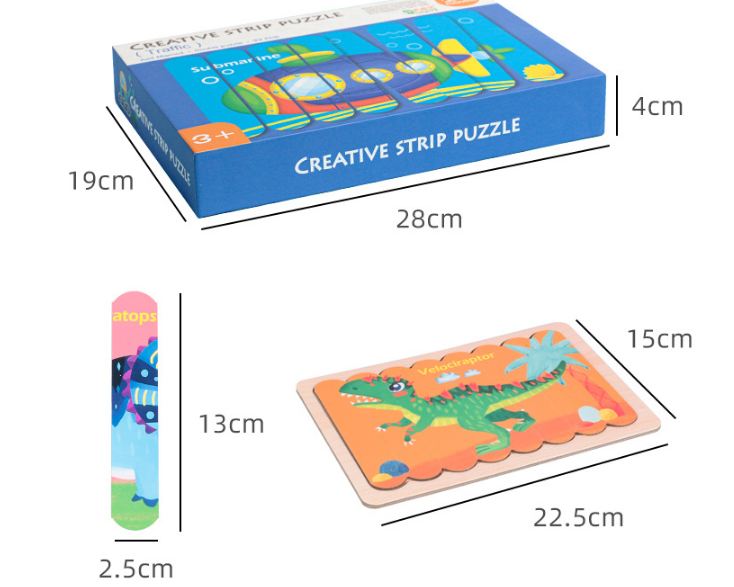 Đồ chơi gỗ - BỘ GỒM 8 TRANH GHÉP HÌNH PUZZLE QUE KEM GỖ CHO BÉ TỪ 24m+ - Giao ngẫu nhiên