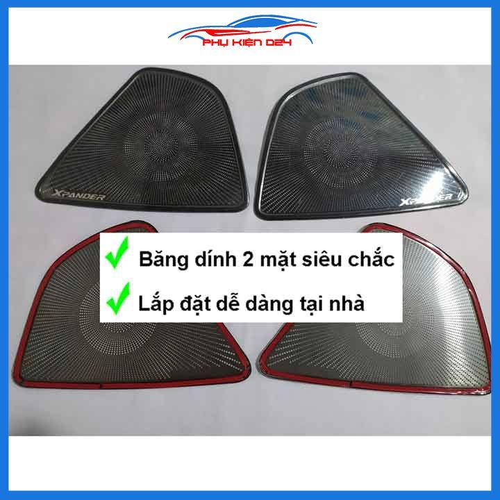 Bộ ốp màng loa vân Titan cho xe Xpander 2018-2019-2020-2021-2022 chống xước trang trí nội thất ô tô
