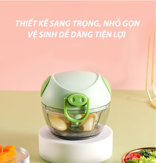 Dụng Cụ Xay Tỏi Ớt Mini Cầm Tay Hình Heo Đa Năng Tiện Lợi GD643-XayToi-Heo