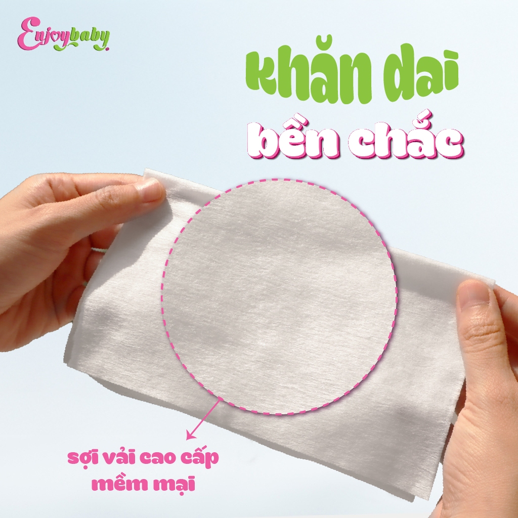 COMBO Khăn ướt baby ENJOY hương Chamomile mềm mại, dưỡng ẩm, tiện dụng, đạt chuẩn sức khỏe SGS - Gói 80 tờ