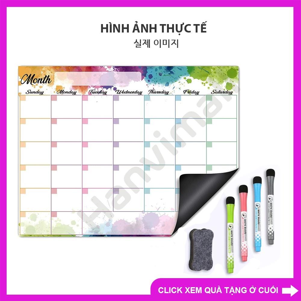 Lịch tháng từ tính (Kèm theo 4 bút dạ + 1 tẩy)