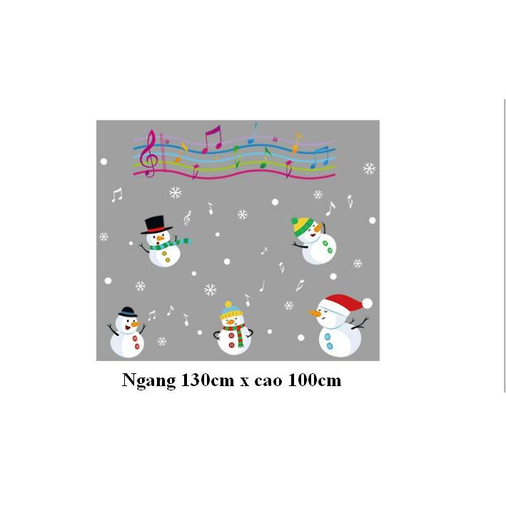 Decal trang trí noel người tuyết và âm nhạc