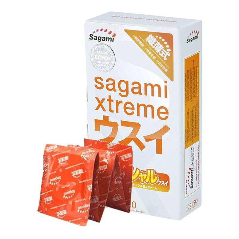 Bộ Bao Cao Su Siêu Mỏng Co Dãn Sagami Xtreme Super Thin  Và Bao Cao Su Siêu Mỏng Co Dãn Sagami Xtreme Feel Up