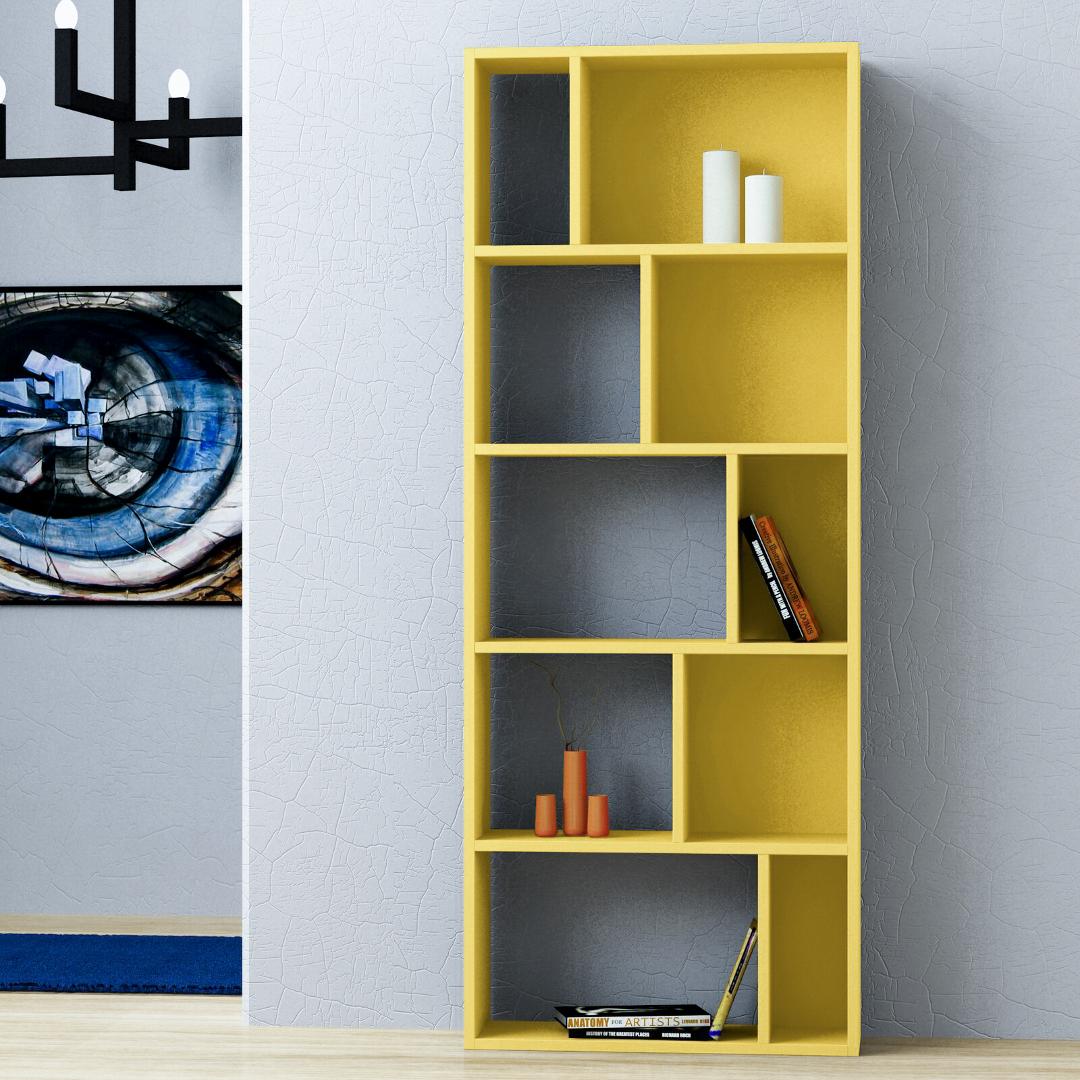 Kệ sách gỗ hiện đại SMLIFE Bashar | Gỗ MDF dày 17mm chống ẩm | D65xR23xC165cm