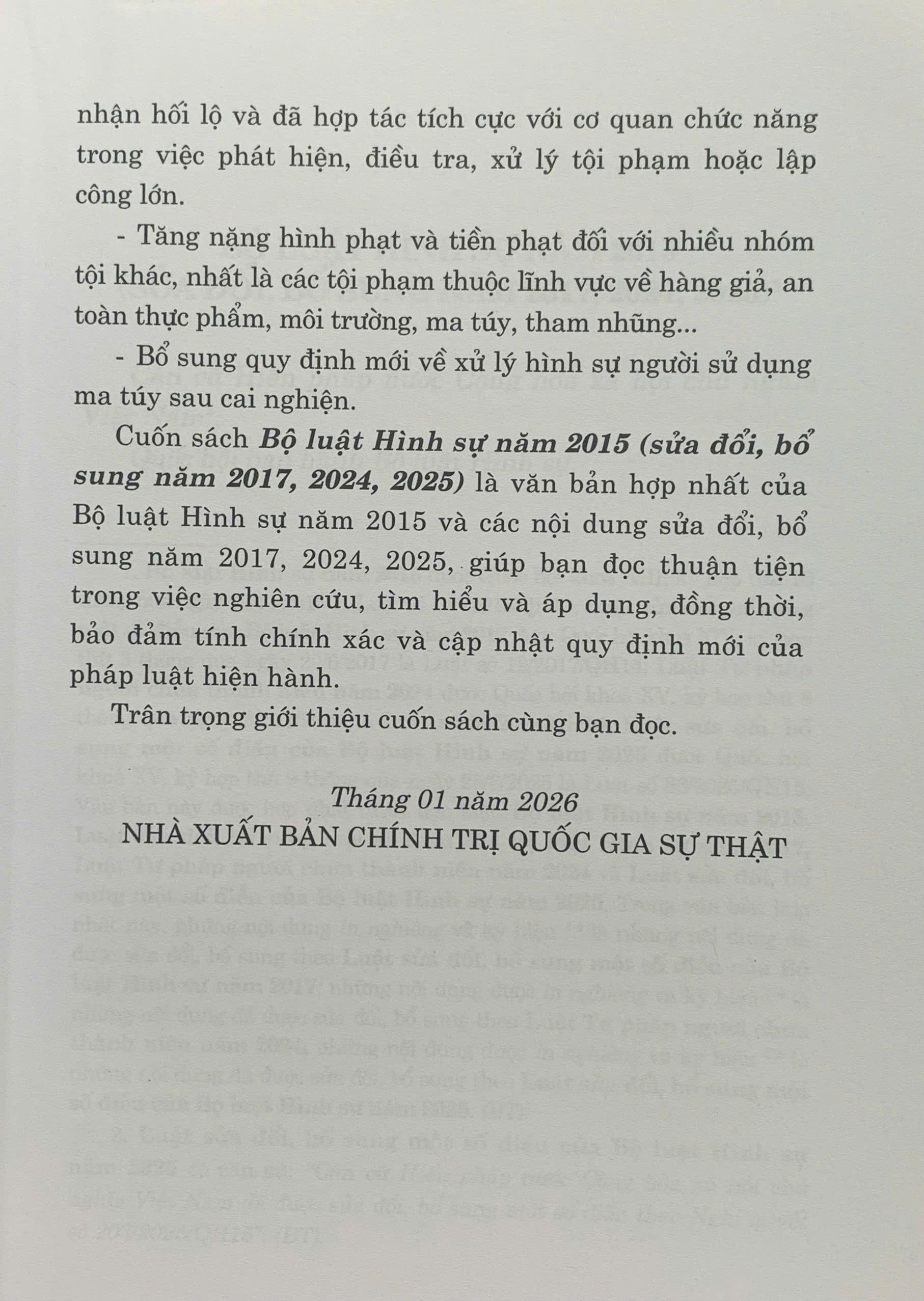 Bộ luật Hình sự 2015 (sửa đổi, bổ sung năm 2017, 2024, 2025)