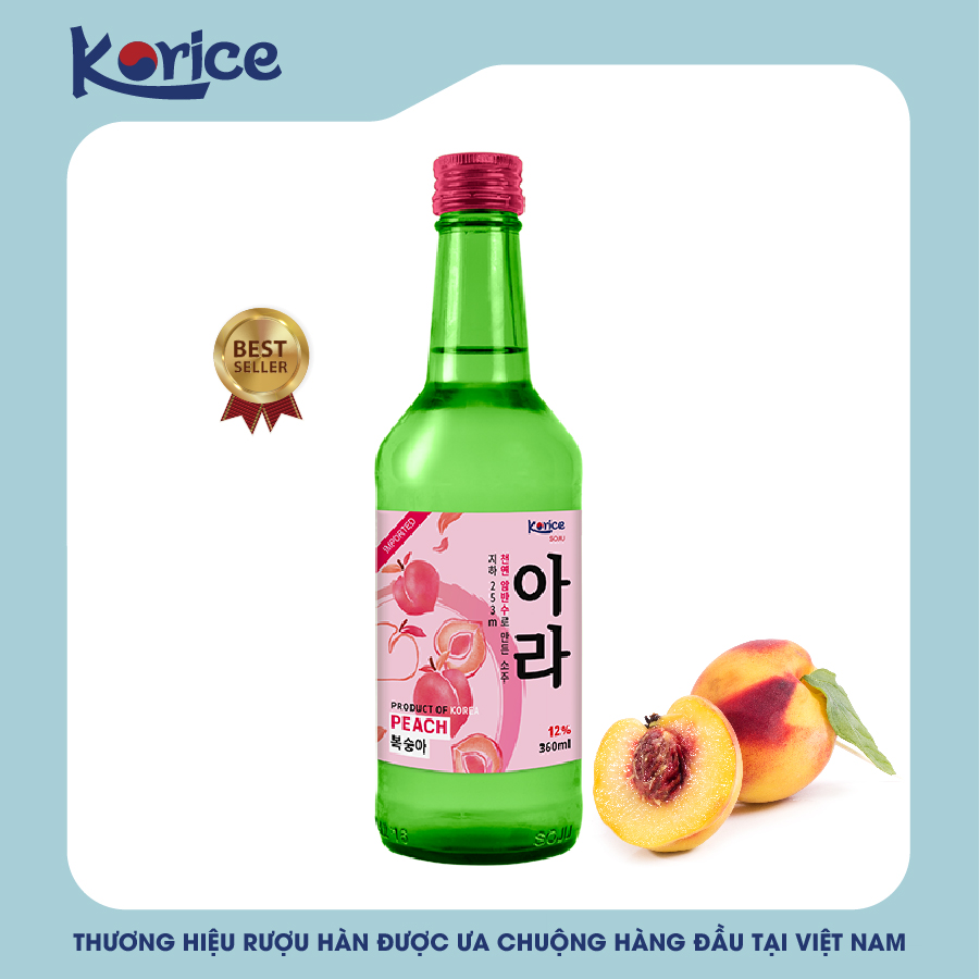 Rượu Soju Korice hương Đào 12% 360ml