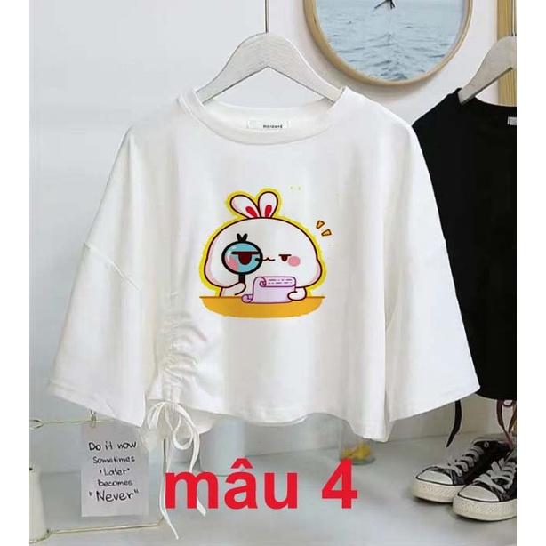 Áo croptop rút dây các hình thú đáng iu