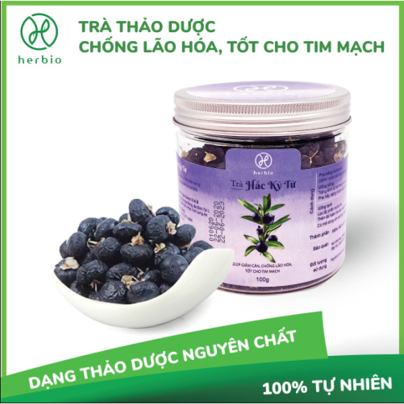 TRÀ HẮC KỶ TỬ TÂY TẠNG HERBIO, thần dược cho sức khỏe và sắc đẹp phụ nữ giúp giảm cân, chống lão hóa, sáng măt, tốt cho tim mạch - hộp nguyên quả 100gr