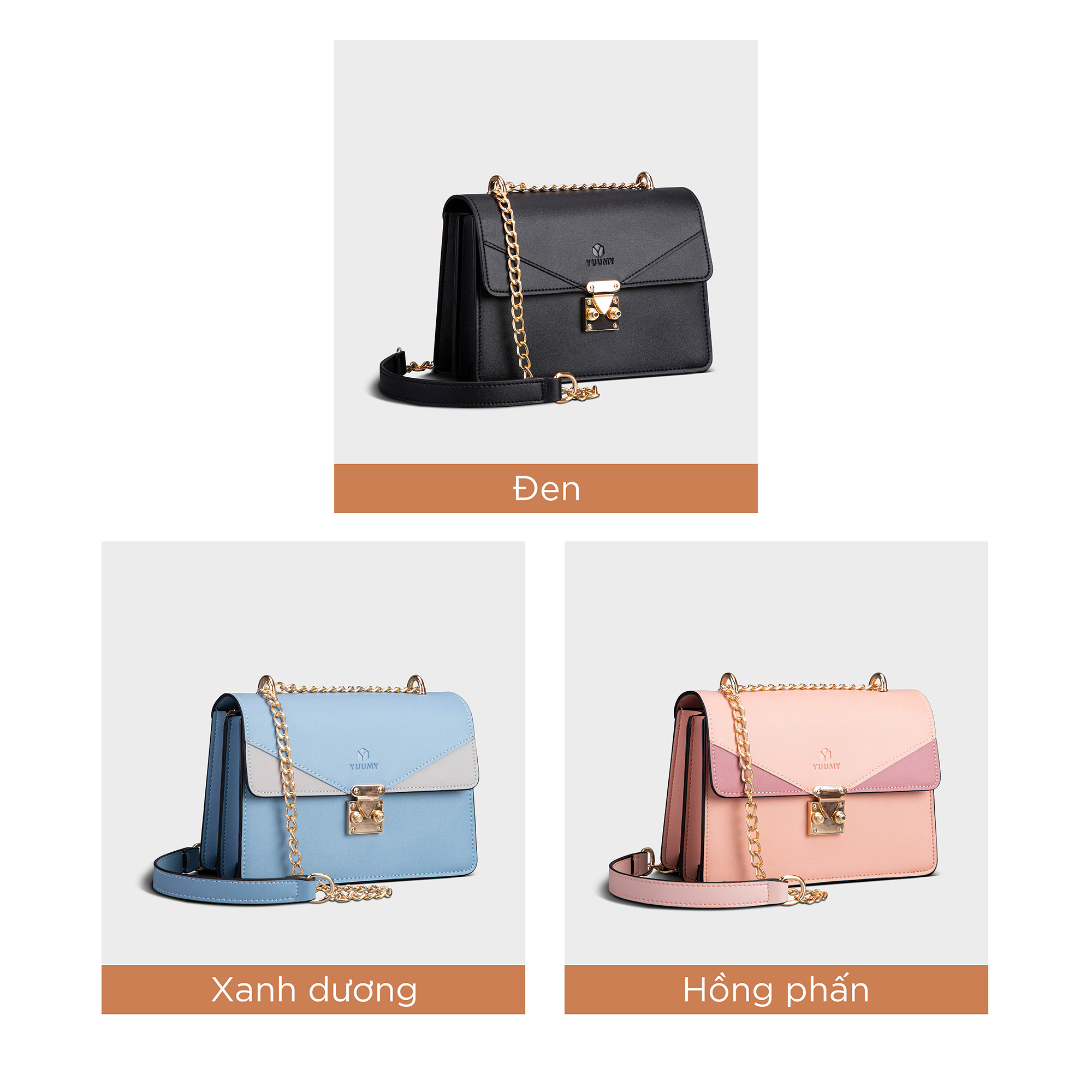 Túi đeo chéo nữ thời trang YUUMY YN91, 7 ngăn, vừa sổ tay, ví, điện thoại, phù hợp đi chơi, đi làm, đi tiệc, da tổng hợp cao cấp, không bong tróc, không thấm nước