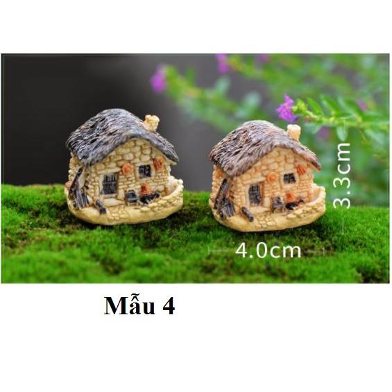 Mô hình tiểu cảnh ️ Mô hình ngôi nhà gạch nông thôn trang trí tiểu cảnh, sen đá, sân vườn, terrarium