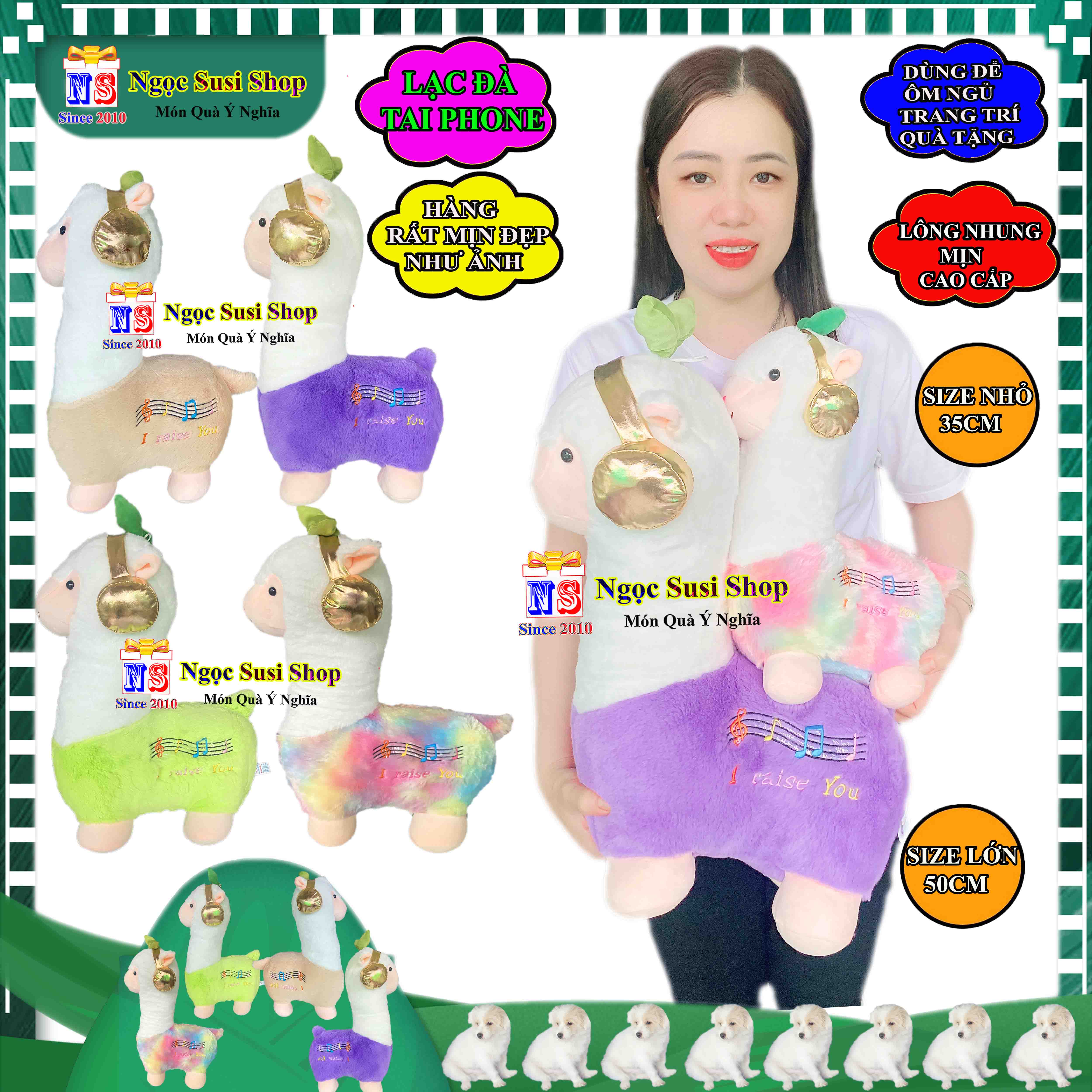 GỐI ÔM CON LẠC ĐÀ ĐEO TAI PHONE RẤT MỀM MỊN SIÊU ÊM - GẤU BÔNG HÌNH LẠC ĐÀ CAO CẤP