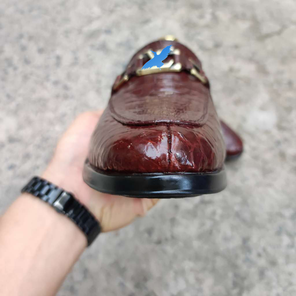 Giày lười thiết kế Mới. Da bụng cá sấu rất Mềm và Bền!