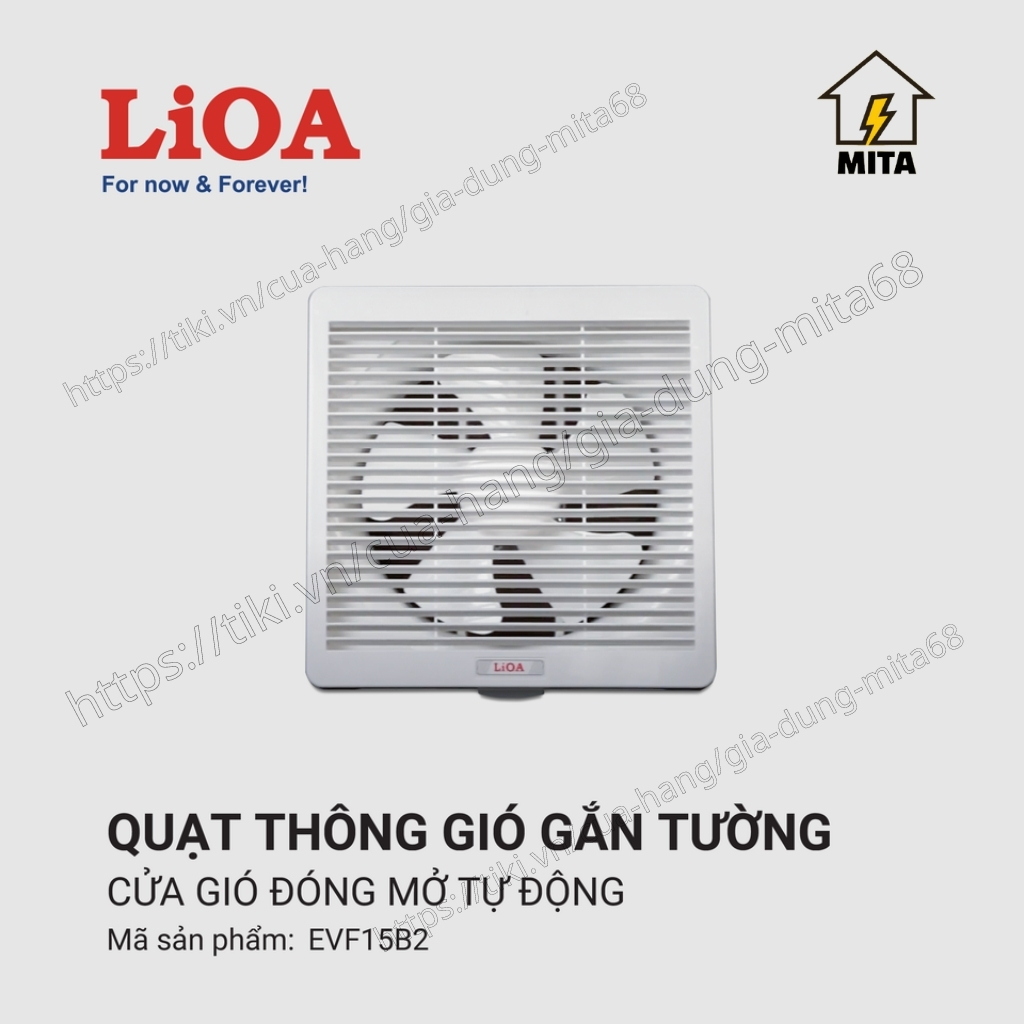 Quạt Hút Thông Gió - Quạt Thông Gió Gắn Tường LiOA - Hàng chính hãng