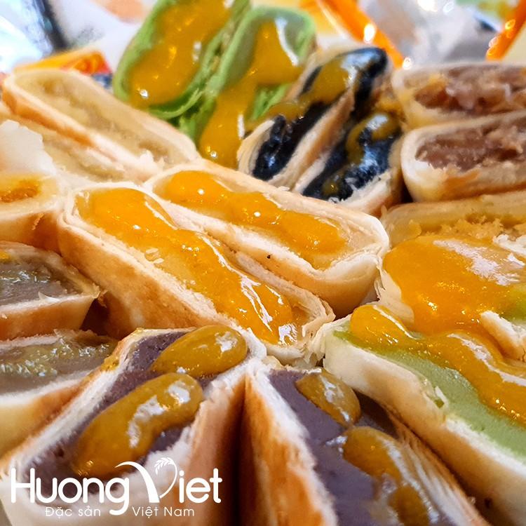 Bánh pía kim sa Tân Huê Viên trứng muối tan chảy 10 vị bánh pía Sóc Trăng mini, bánh kẹo ăn vặt