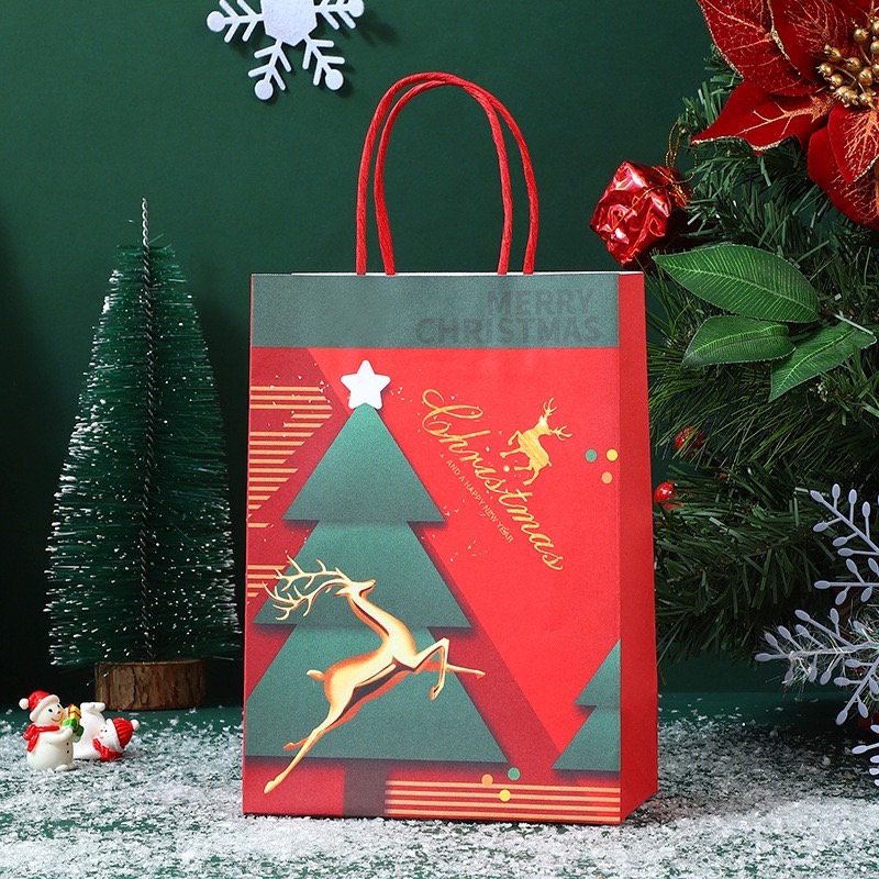 Túi Quà Giáng Sinh Túi Giấy Giáng Sinh Túi Đựng Mùa Giáng Sinh ( 20cm x 11cm x Cao: 27cm)